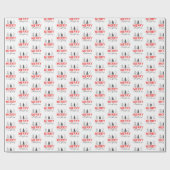 Frohe Weihnachtsbaum Red Gray Geschenkpapier (Flach)
