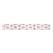 Frohe Weihnachtsbaum Red Gray Satinband (Vorderseite)
