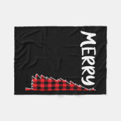 Frohe Weihnachtsbaum Red Kariert Xmas Erwachsene M Fleecedecke (Vorderseite (Horizontal))