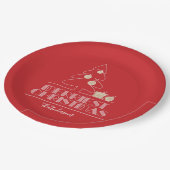 Frohe Weihnachtsbaum Red Pappteller (Schrägansicht)