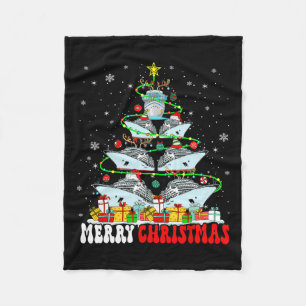 Frohe Weihnachtsbaum Rentier Elf Santa Cruise Ship Fleecedecke