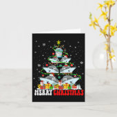 Frohe Weihnachtsbaum Rentier Elf Santa Cruise Ship Karte (Gelbe Blume)