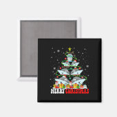 Frohe Weihnachtsbaum Rentier Elf Santa Cruise Ship Magnet (Vorderseite/Rückseite)