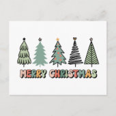 Frohe Weihnachtsbaum Retro Weihnachten Postkarte (Vorderseite)