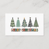 Frohe Weihnachtsbaum Retro Weihnachten Visitenkarte (Rückseite)