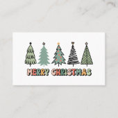 Frohe Weihnachtsbaum Retro Weihnachten Visitenkarte (Vorderseite)