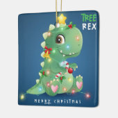 Frohe Weihnachtsbaum Rex Dinosaur Keramikornament (Links)