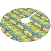 Frohe Weihnachtsbaum Rock Beach Bum Santa Claus Polyester Weihnachtsbaumdecke (Schrägansicht)