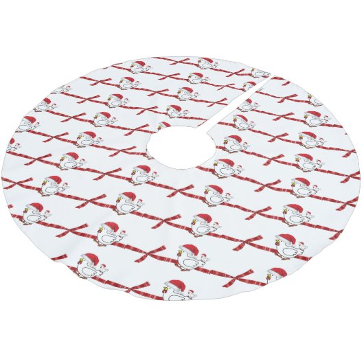 Frohe Weihnachtsbaum Rock Chick Santa Claus Hat Polyester Weihnachtsbaumdecke (Schrägansicht)