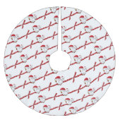 Frohe Weihnachtsbaum Rock Chick Santa Claus Hat Polyester Weihnachtsbaumdecke (Vorderseite)