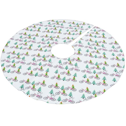 Frohe Weihnachtsbaum Rock Elf Snowman Polyester Weihnachtsbaumdecke (Schrägansicht)