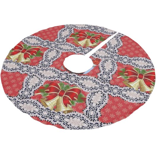 Frohe Weihnachtsbaum Rock Gold Weihnachtsschmuck Polyester Weihnachtsbaumdecke (Schrägansicht)