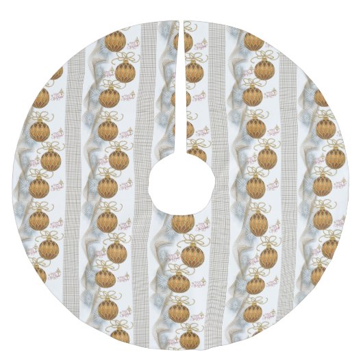 Frohe Weihnachtsbaum Rock Gold Weihnachtsschmuck Polyester Weihnachtsbaumdecke (Vorderseite)