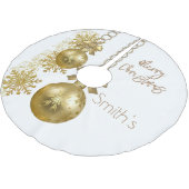 Frohe Weihnachtsbaum Rock Gold Weihnachtsschmuck Polyester Weihnachtsbaumdecke (Schrägansicht)