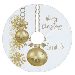 Frohe Weihnachtsbaum Rock Gold Weihnachtsschmuck Polyester Weihnachtsbaumdecke