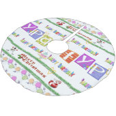 Frohe Weihnachtsbaum Rock Happy Birthday Polyester Weihnachtsbaumdecke (Schrägansicht)