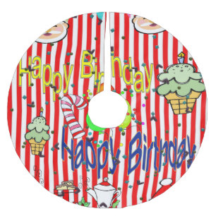 Frohe Weihnachtsbaum Rock Happy Birthday Polyester Weihnachtsbaumdecke