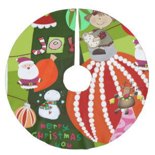 Frohe Weihnachtsbaum Rock Happy Holidays Ginger Polyester Weihnachtsbaumdecke