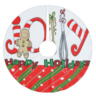 Frohe Weihnachtsbaum Rock Happy Holidays Ginger Polyester Weihnachtsbaumdecke