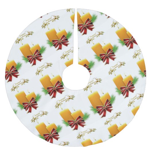 Frohe Weihnachtsbaum Rock Happy Holidays Polyester Weihnachtsbaumdecke (Vorderseite)