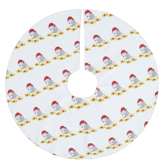 Frohe Weihnachtsbaum Rock Opossum Polyester Weihnachtsbaumdecke (Vorderseite)