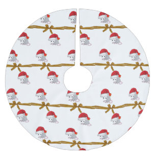 Frohe Weihnachtsbaum Rock Opossum Polyester Weihnachtsbaumdecke