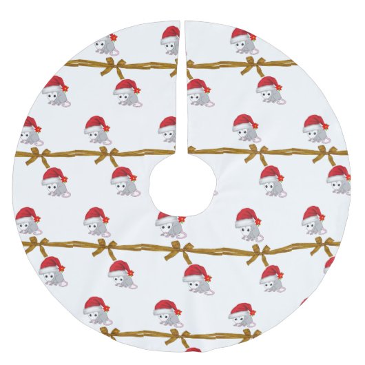 Frohe Weihnachtsbaum Rock Opossum Polyester Weihnachtsbaumdecke (Vorderseite)