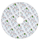 Frohe Weihnachtsbaum Rock Penguin Polyester Weihnachtsbaumdecke (Vorderseite)