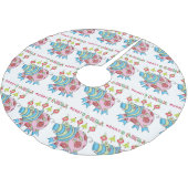 Frohe Weihnachtsbaum Rock Pig Pink Pig Polyester Weihnachtsbaumdecke (Schrägansicht)