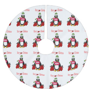 Frohe Weihnachtsbaum Rock Pinguin Boxpulver Polyester Weihnachtsbaumdecke