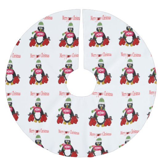 Frohe Weihnachtsbaum Rock Pinguin Boxpulver Polyester Weihnachtsbaumdecke (Vorderseite)