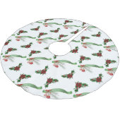 Frohe Weihnachtsbaum Rock Poinsettia Polyester Weihnachtsbaumdecke (Schrägansicht)