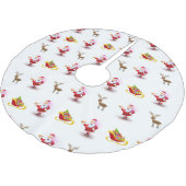 Frohe Weihnachtsbaum Rock Reindeer Santa Claus Polyester Weihnachtsbaumdecke (Schrägansicht)