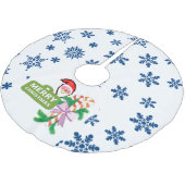 Frohe Weihnachtsbaum Rock Snowflake Weihnachtsmann Polyester Weihnachtsbaumdecke (Schrägansicht)