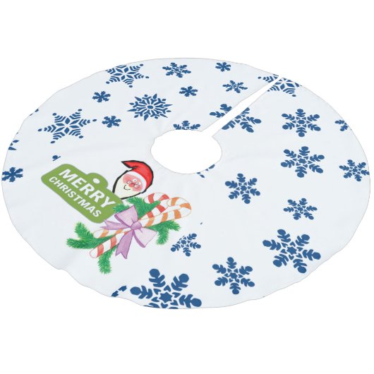 Frohe Weihnachtsbaum Rock Snowflake Weihnachtsmann Polyester Weihnachtsbaumdecke (Schrägansicht)