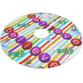 Frohe Weihnachtsbaum Rock Snowman glaubt Polyester Weihnachtsbaumdecke (Schrägansicht)