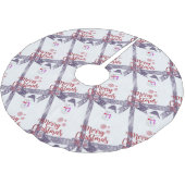 Frohe Weihnachtsbaum Rock Snowman Polyester Weihnachtsbaumdecke (Schrägansicht)