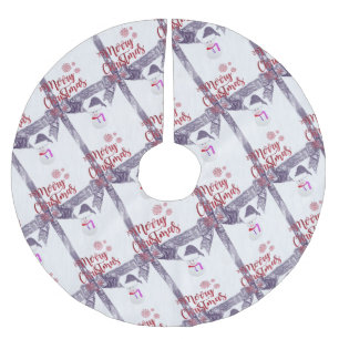 Frohe Weihnachtsbaum Rock Snowman Polyester Weihnachtsbaumdecke