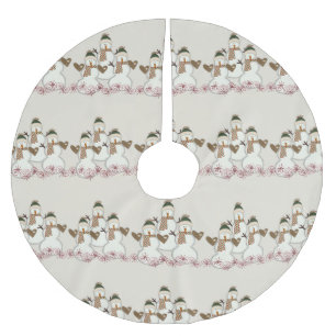 Frohe Weihnachtsbaum Rock Snowman Polyester Weihnachtsbaumdecke