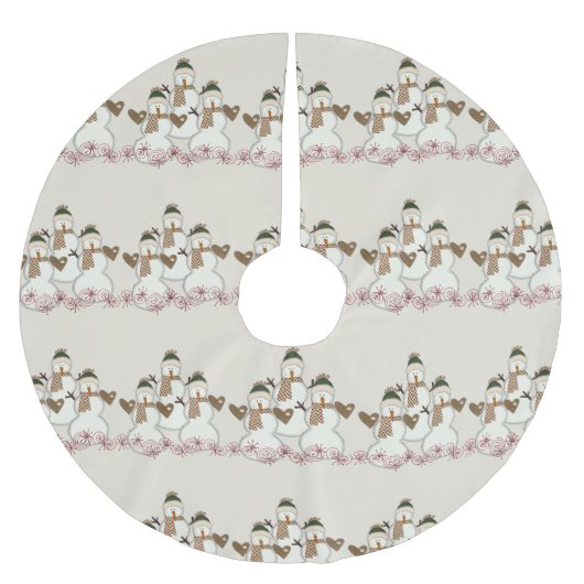 Frohe Weihnachtsbaum Rock Snowman Polyester Weihnachtsbaumdecke (Vorderseite)