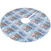 Frohe Weihnachtsbaum Rock Snowman Santa Polyester Weihnachtsbaumdecke (Schrägansicht)