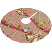 Frohe Weihnachtsbaum Rock Snowman Stripe Elves Polyester Weihnachtsbaumdecke (Schrägansicht)