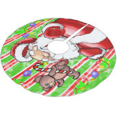 Frohe Weihnachtsbaum Rock Teddy Bear Polyester Weihnachtsbaumdecke (Schrägansicht)