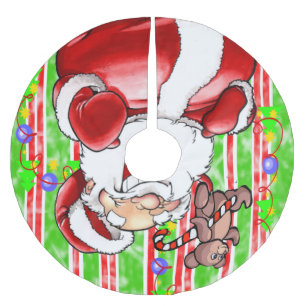 Frohe Weihnachtsbaum Rock Teddy Bear Polyester Weihnachtsbaumdecke