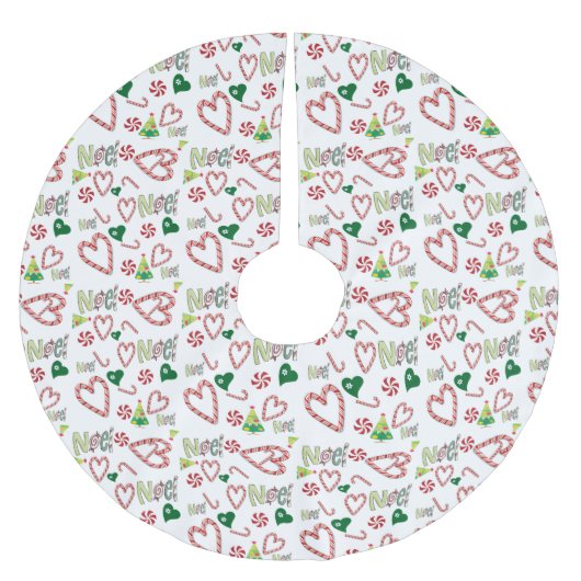 Frohe Weihnachtsbaum-Rock-Weihnachten Polyester Weihnachtsbaumdecke (Vorderseite)