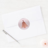 Frohe Weihnachtsbaum Rose Gold Lavendel Pastel Runder Aufkleber (Umschlag)