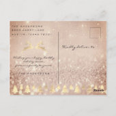 Frohe Weihnachtsbaum Rose Gold Spark Foto Glitzer Postkarte (Rückseite)