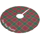 Frohe Weihnachtsbaum Rot & Grün Tartan Muster Polyester Weihnachtsbaumdecke (Schrägansicht)