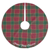 Frohe Weihnachtsbaum Rot & Grün Tartan Muster Polyester Weihnachtsbaumdecke (Vorderseite)