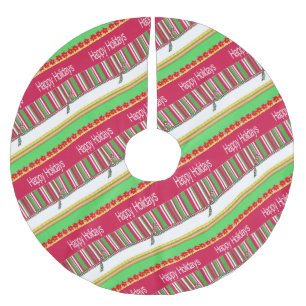 Frohe Weihnachtsbaum Rot Happy Holidays Polyester Weihnachtsbaumdecke